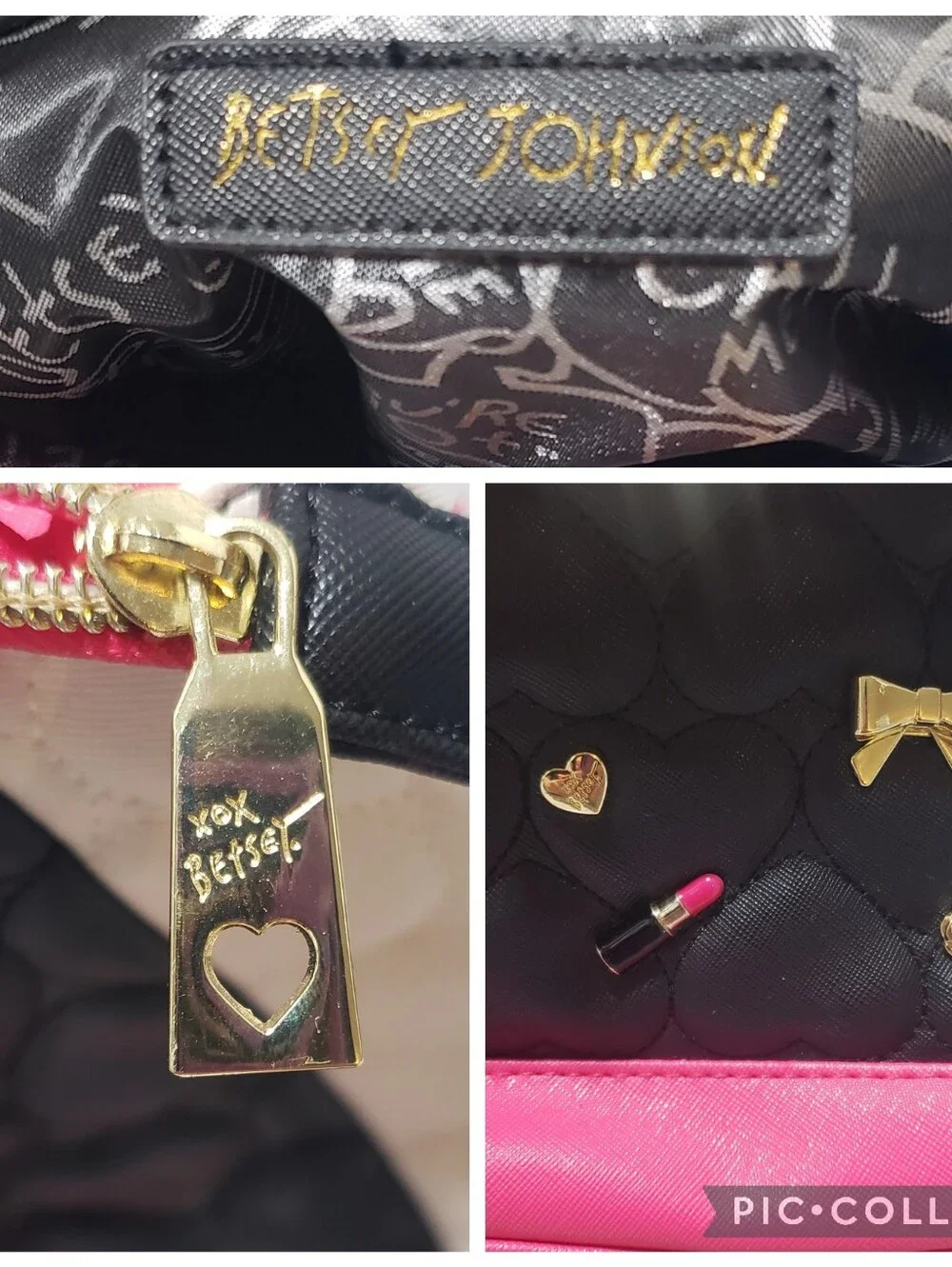 Betsey Johnson Heart Quilted Pink Backpack Purse NWOT